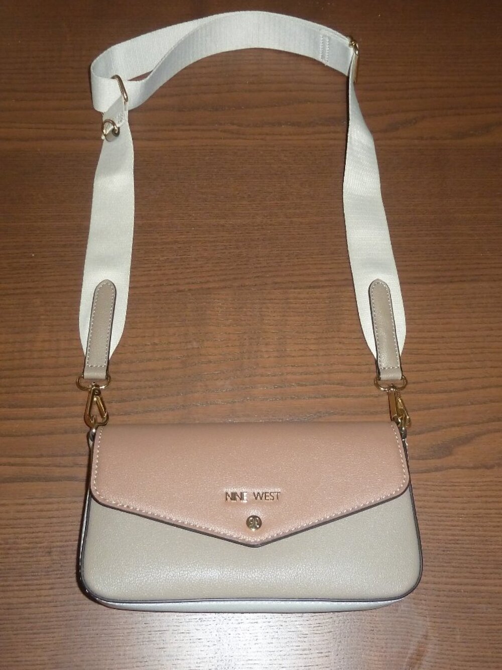 Nine West Biege / Brown Mini Crossbody Bag Purse